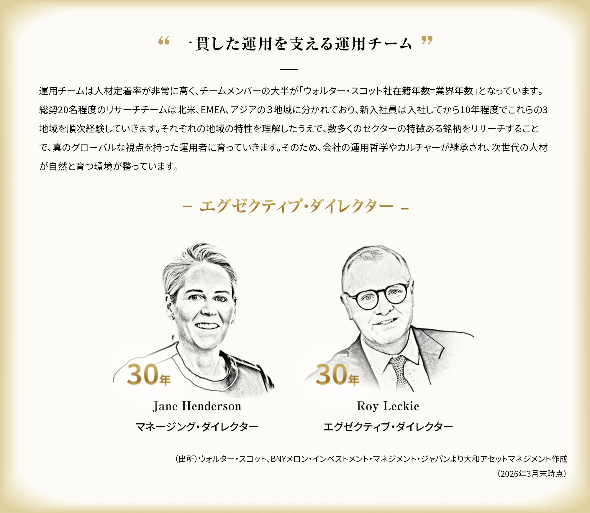 一貫した運⽤を支える運⽤チーム