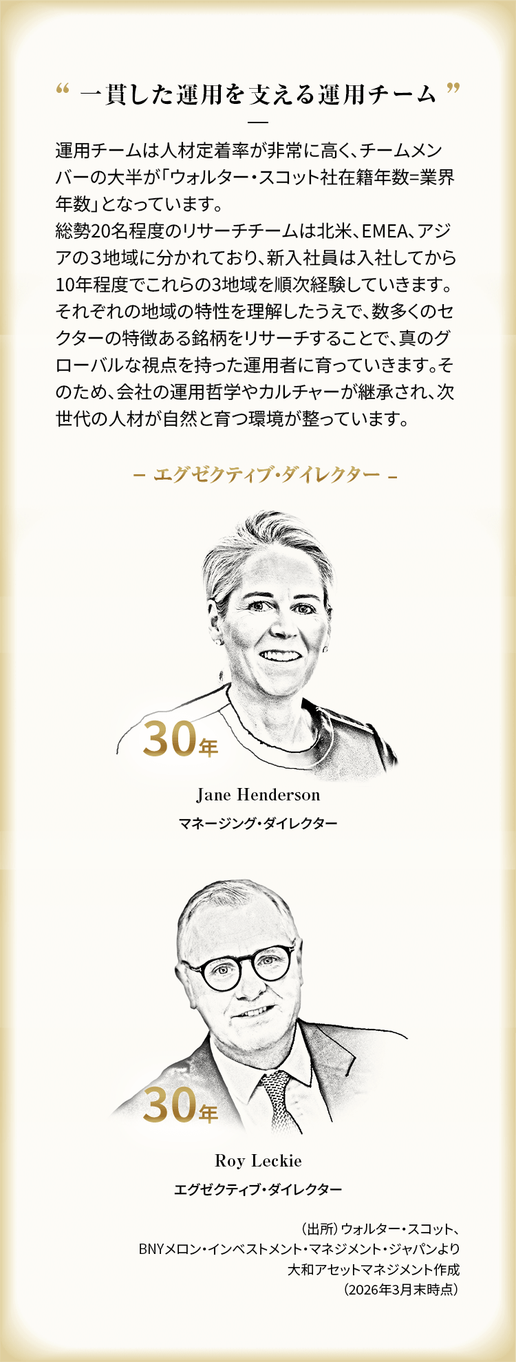 一貫した運⽤を支える運⽤チーム